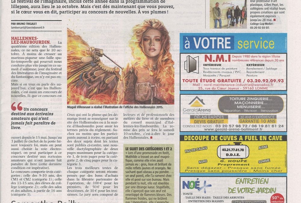 La Voix du Nord annonce le concours de nouvelles 2015